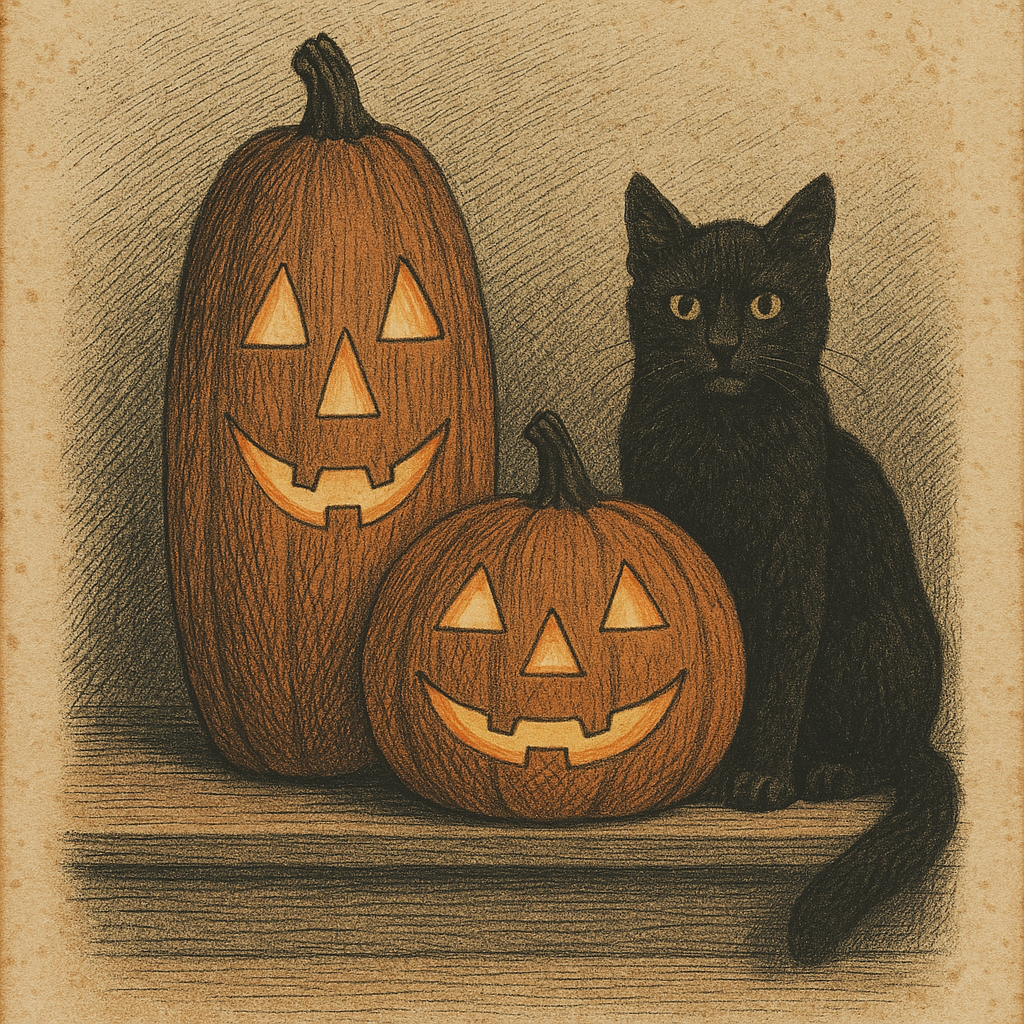 Lithograph Pumpkin Pair
