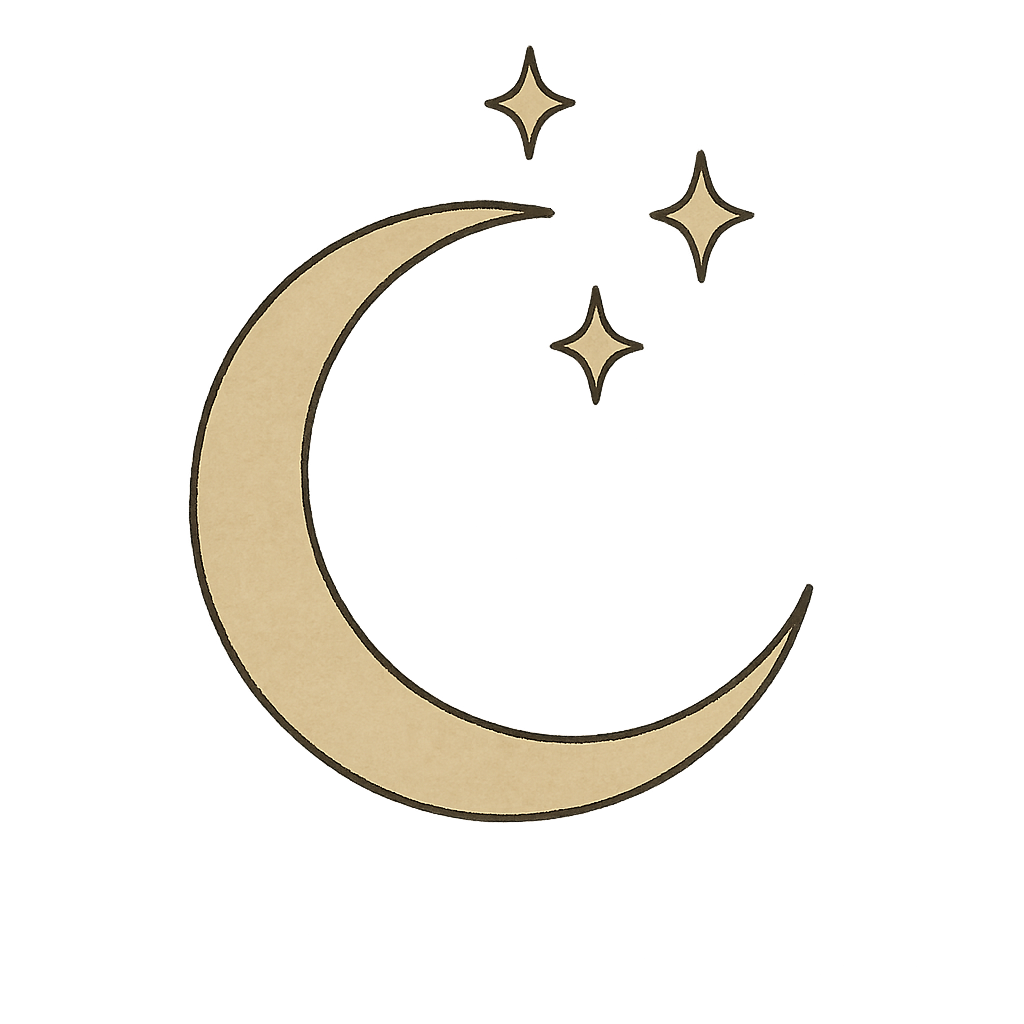 Isolated Crescent & Stars — design