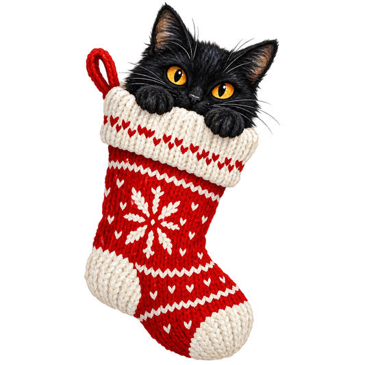 Black Cat in the Stocking Tote