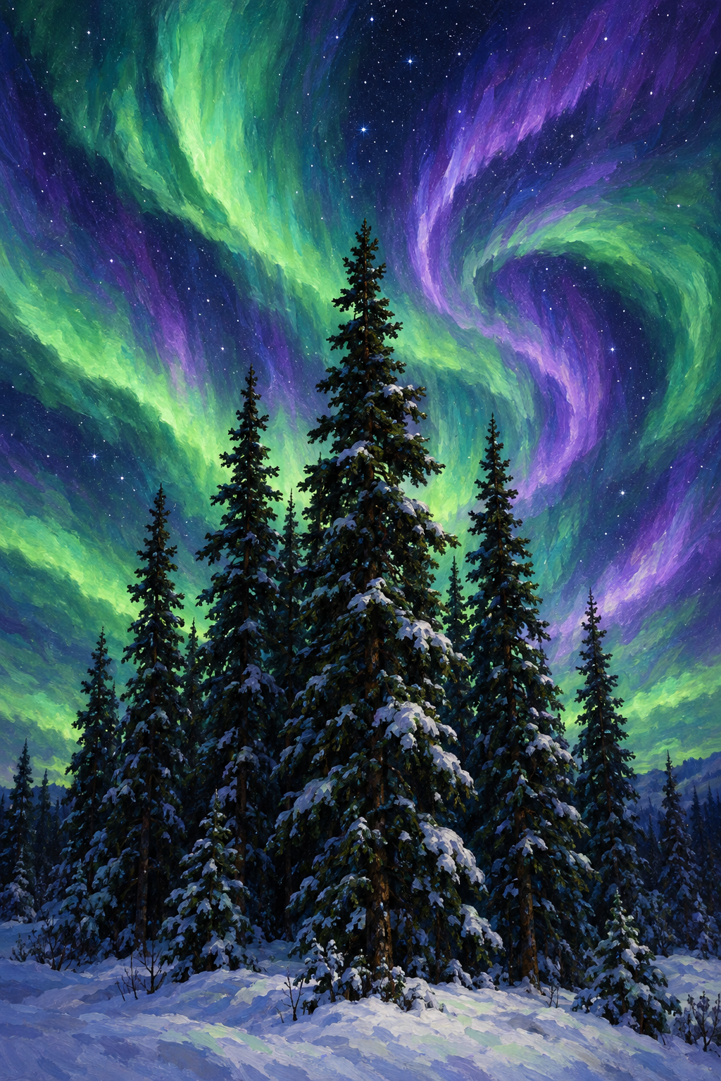 Northern Lights Pines — iPhone Case