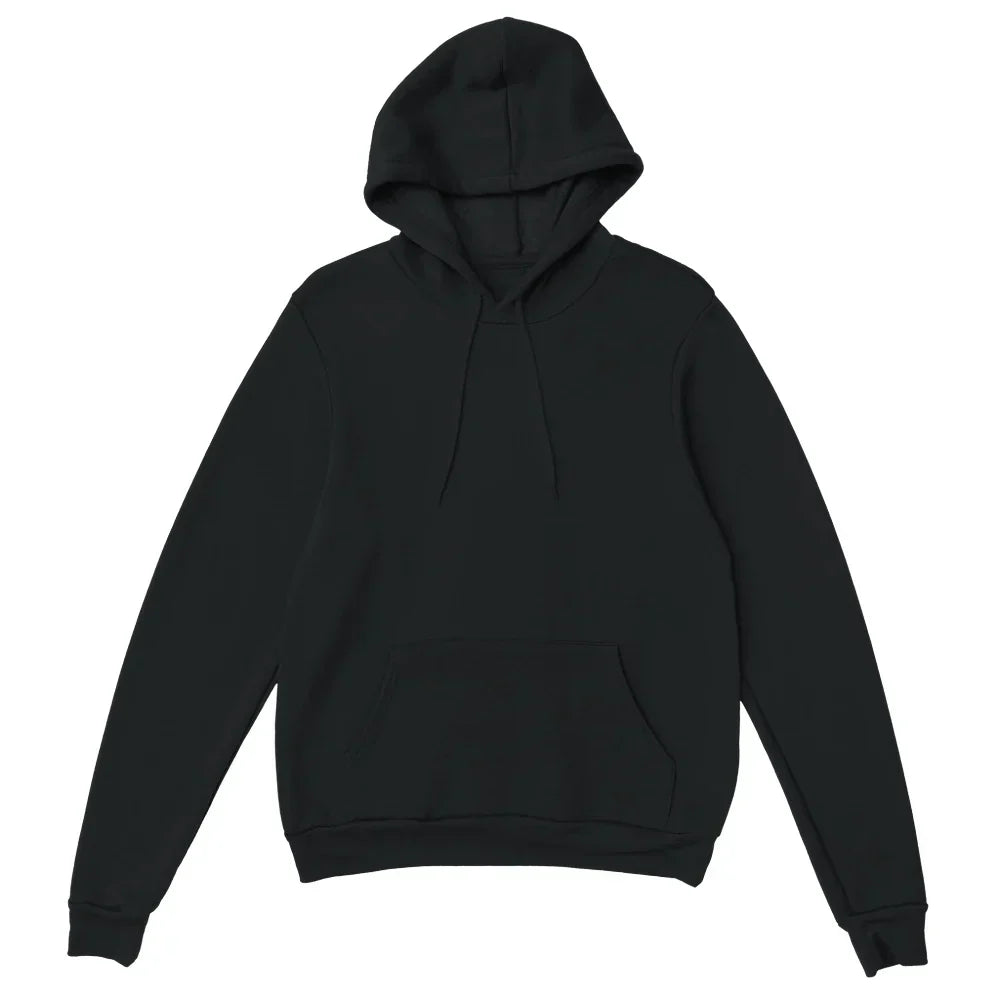 Pressed Shadows Hoodie — Black hoodie (blank garment colour reference)