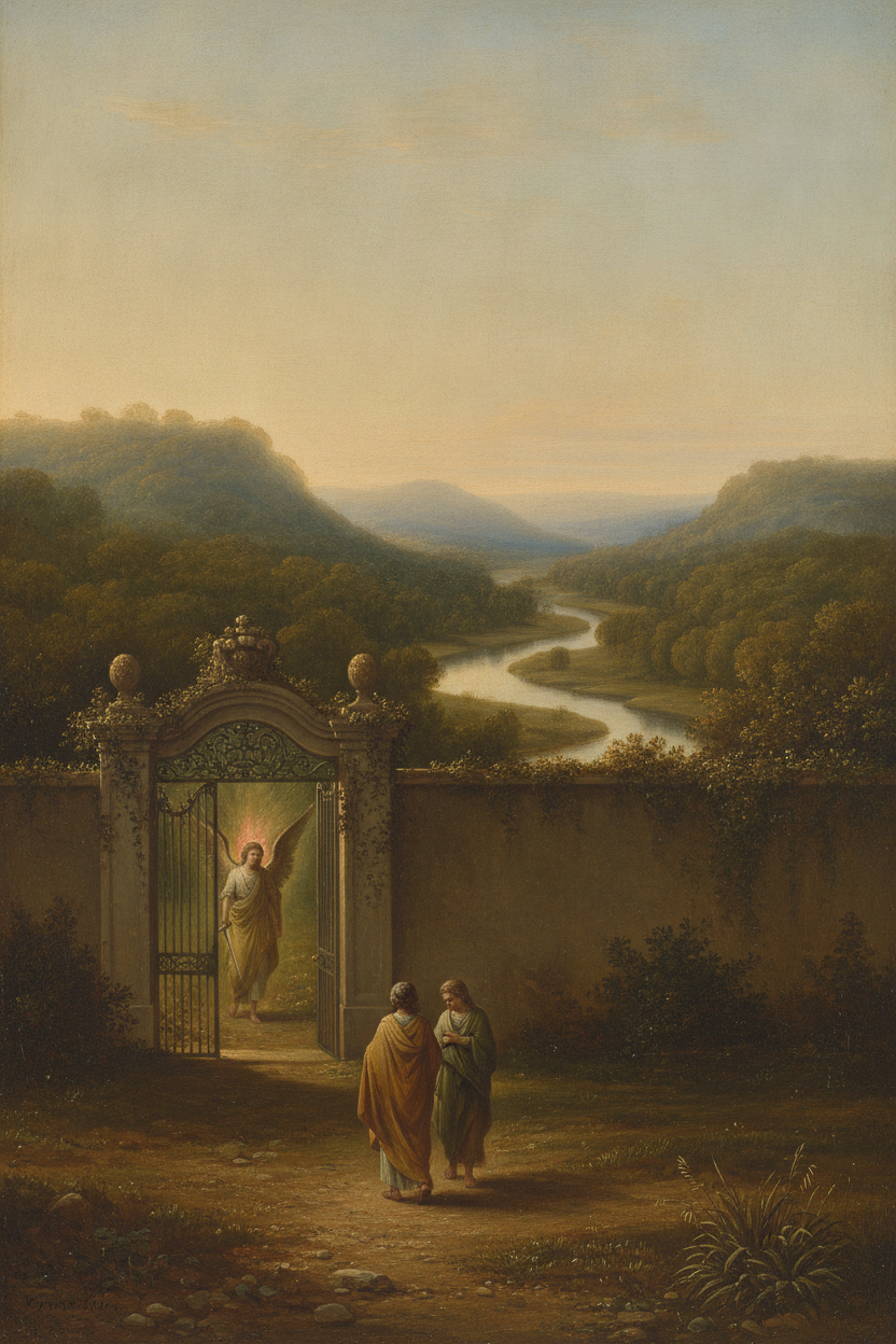 V. The Expulsion — after the manner of the Baroque printmakers