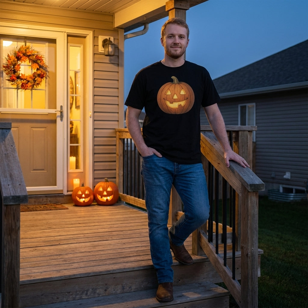 Isolated Pumpkin tee — black, worn