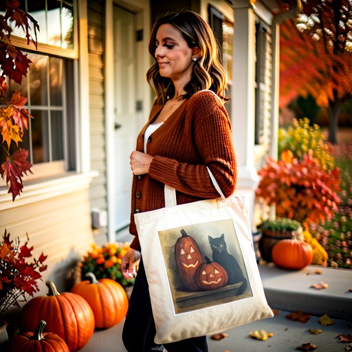 Lithograph Pumpkin Pair — Canvas Tote Bag
